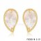 Imitation Van Cleef & Arpels Sweet Alhambra Leaf Yellow Earrings,White Mother-Of-Pearl